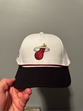 Miami Heat White and Black Team Logo Cap